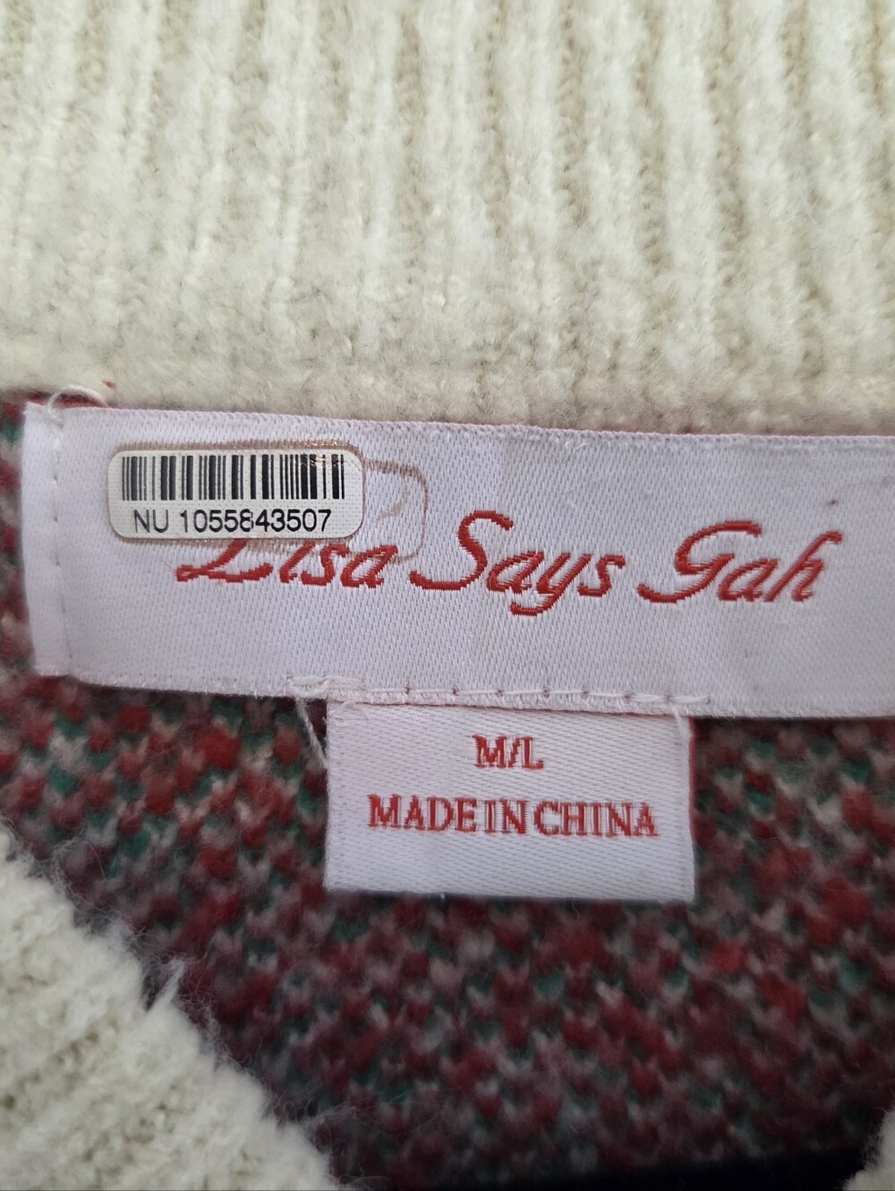 Lisa Says Gah Ella Strawberry Sweater M/L Boxy Cropped Knit - Picture 7 of 7